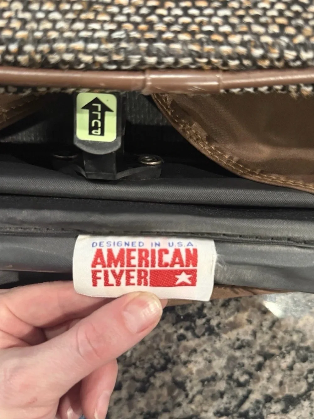 Vintage American Flyer Garment Bag Tweed Suit Carrier Travel Luggage Folding